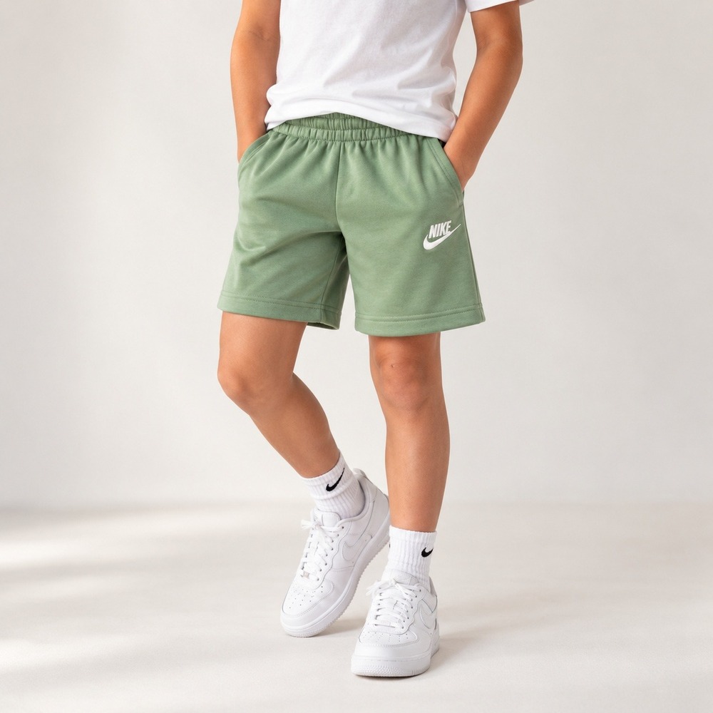 Nike Kids Standard Fit Shorts XS Mint Green Sporty Fleece Activewear Athleisure
